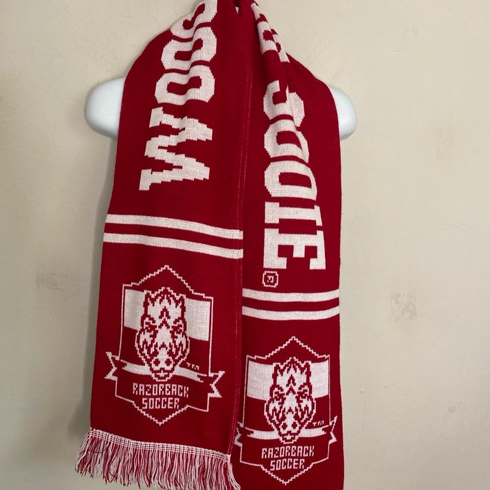 Red Razorback Soccer Scarf 1996-2016